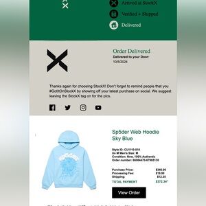 Sp5der Web Hoodie Blue